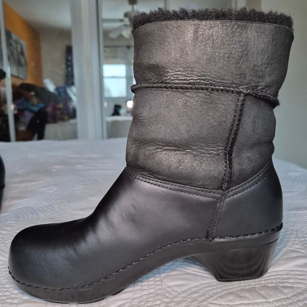 VGUC Dansko Stormy Fur Lined Boots Leather Black Women EU 38 - Picture 4 of 16